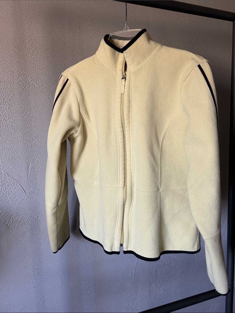 Butter yellow Fleece Zip Jacket with Black Trim - G factor petite